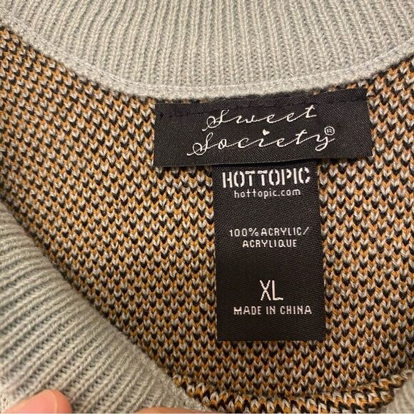 Hot Topic Sweet Society Mushroom & Snail Crop Tank Top vest graphic crew knit XL - Picture 4 of 8